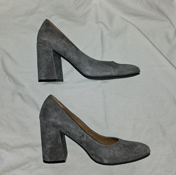 Gray Suede Heels - Picture 2 of 8